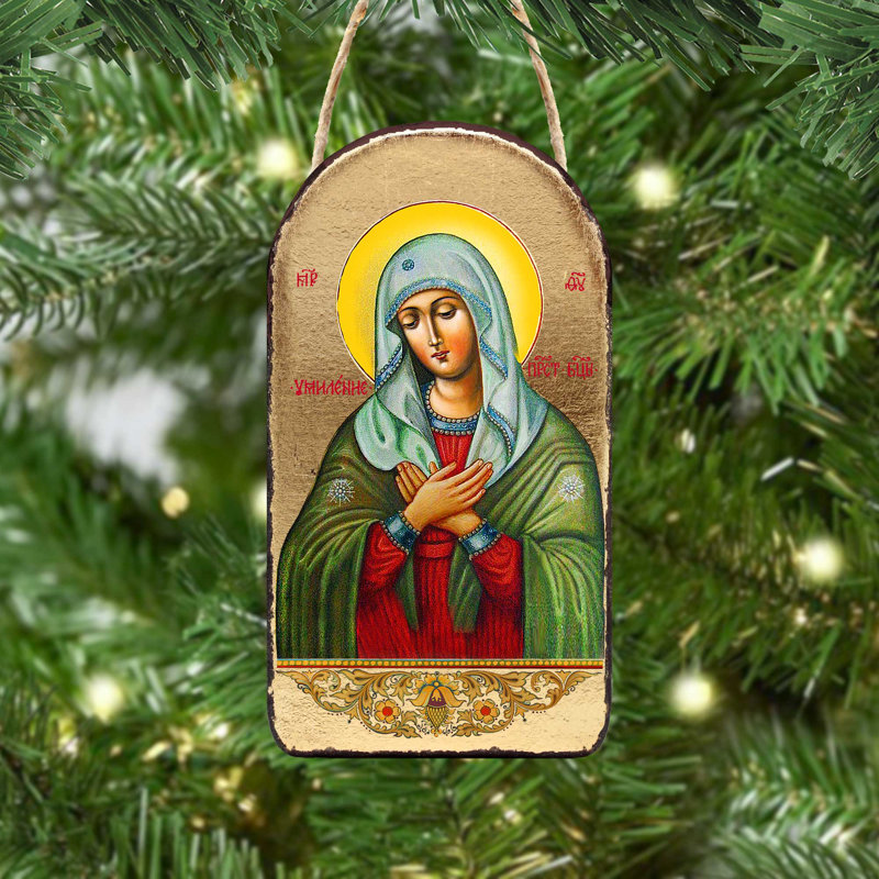 Inspirational Icon 5'' Handmade Wood Shatterproof Photo Ornament