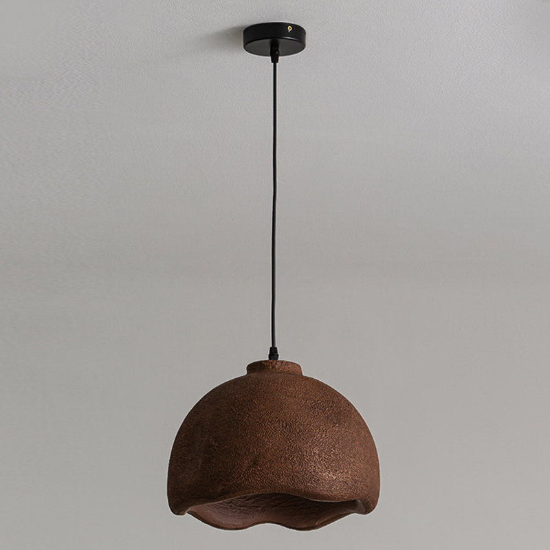 Luminaire suspendu moderne 1 lumière brun Wabi-Sabi, H 12,59 po x l 14,17 po