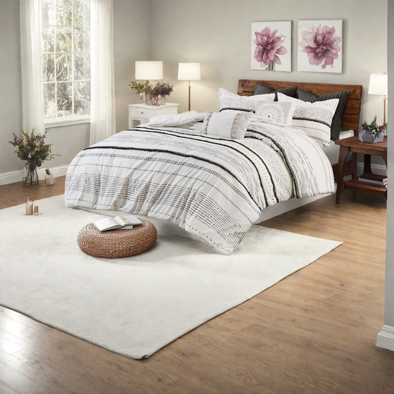 Boho Cotton Bedding Sets, Chic Black Stripes For Home Decor