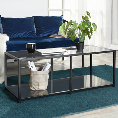 Cadmar Floor Shelf Coffee Table with Storage