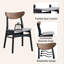 Ensemble de 2 chaises d'appoint en lin gris, noyer et finition noire Rebi