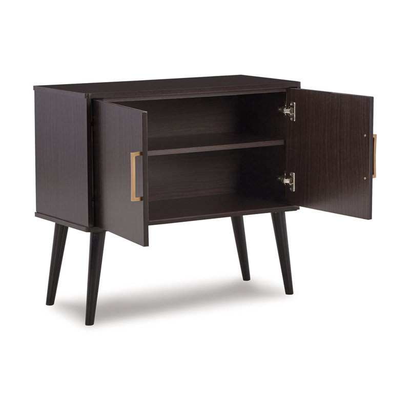 Seletha Accent Cabinet, Dark Brown, Gold