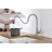 Kitchen Sink Faucet With Pull Out Sprayer Brushed Nickle,Stainless Steel High Arc Kitchen Sink Faucet, 3 Way Setting Single Handle Kitchen Faucets With Deck Plate