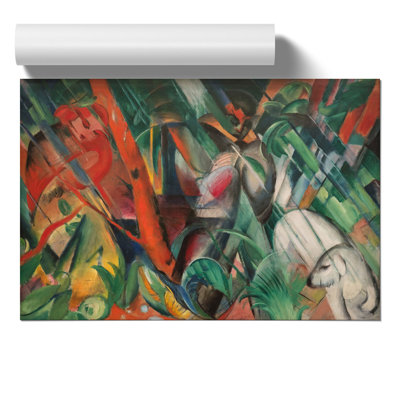 In the Rain by Franz Marc - Unframed Painting