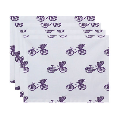 Ensemble de napperons 4 pièces Bicyclettes