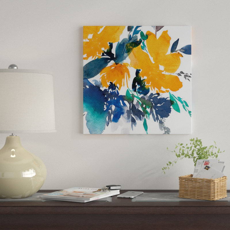 « fleur i », impression sur toile, H 12 po x l 12 po x P 1,5 po, Toile tendue, Pas de tapis