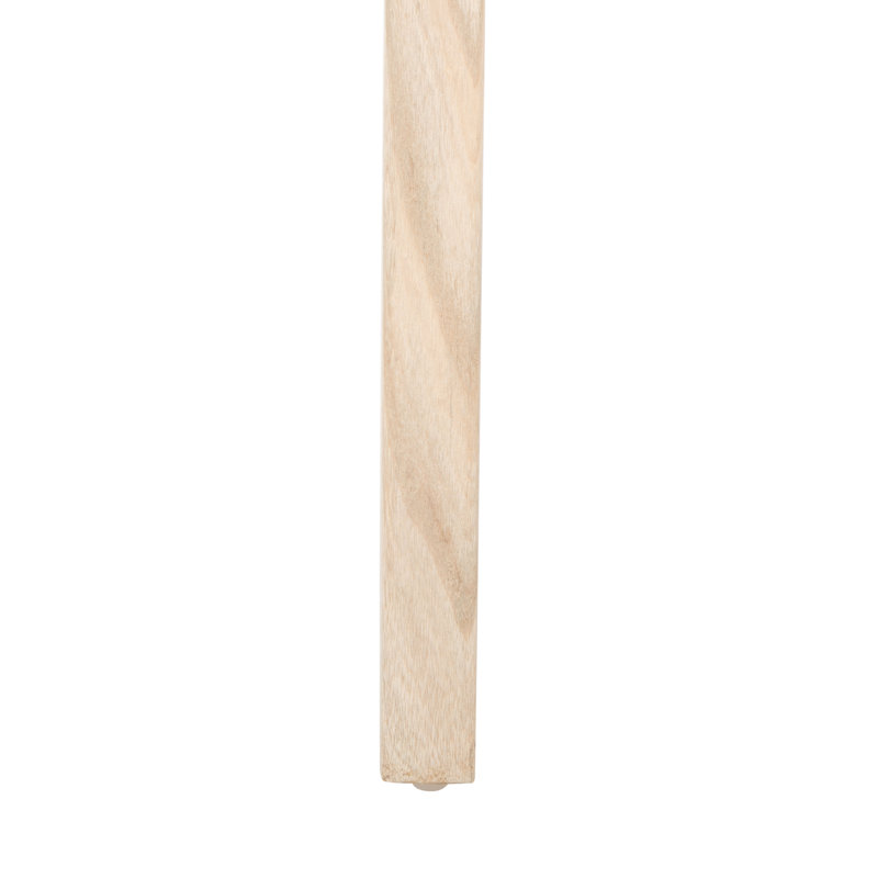 Tabouret Alston, Cuir noir / cadre naturel sans finition, Tabouret de comptoir (siège d'une hauteur de 27,1