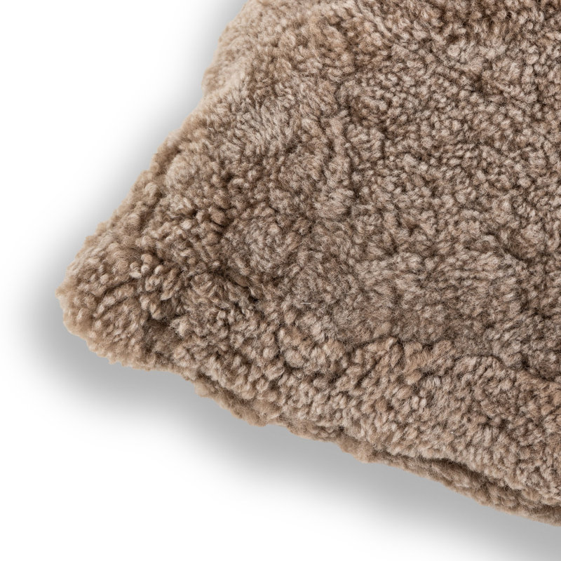 Toby Pillow-Taupe Shearling-14"X20", Square 20"