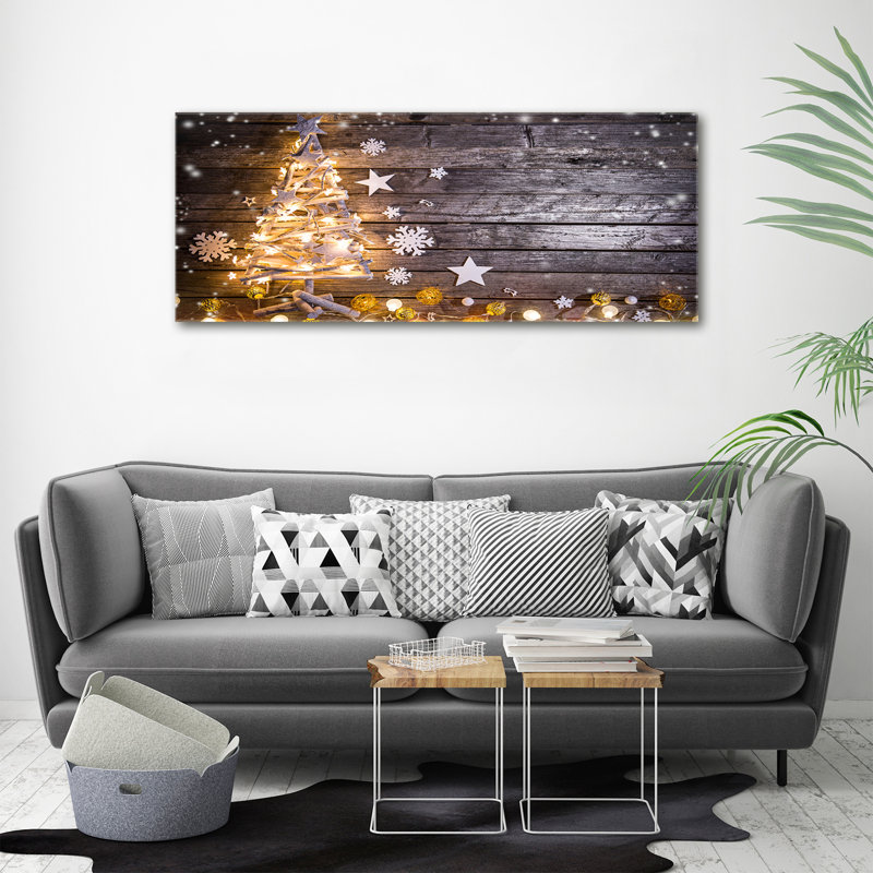 Illuminated Christmas Tree - Wrapped Canvas Print, Canvas, 50cm H x 125cm W 