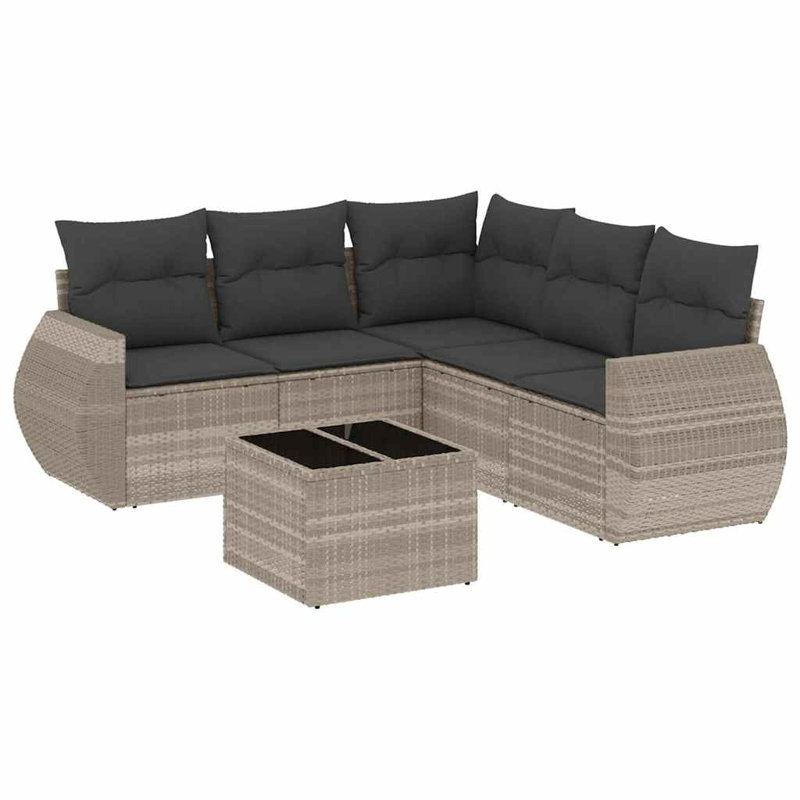  Ensemble de canapé de jardin gris clair / anthracite