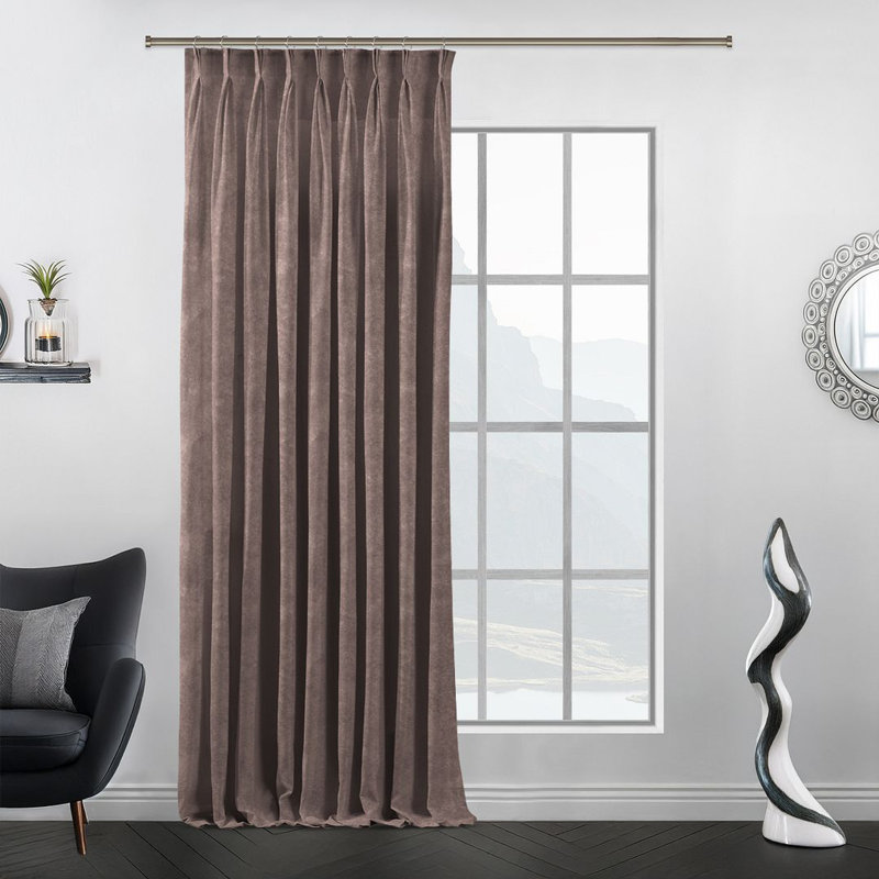 Room Darkening Single Curtain Panel, Grey, 245cm Width x 200cm Drop