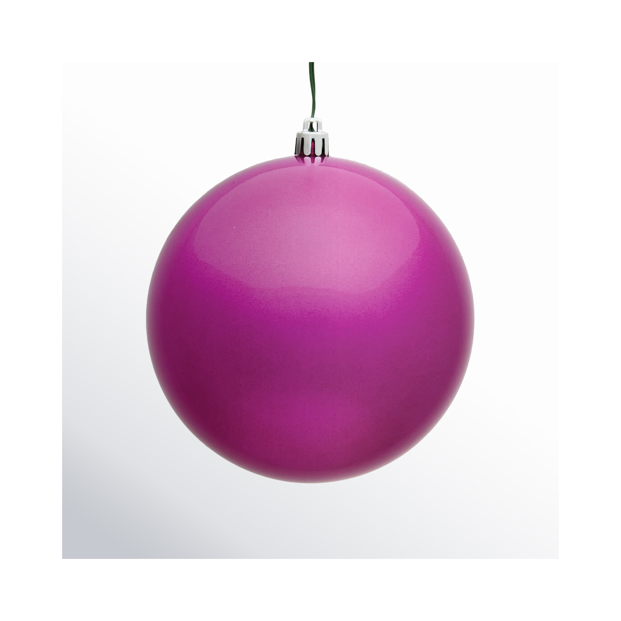 Holiday Décor Ball Ornament, Fuchsia, 3" H x 3" W x 3" D