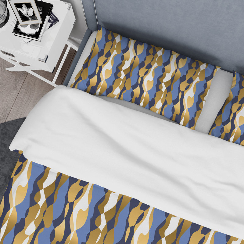 Retro Art Deco - Mid century bedding set - Modern Mid-century Bed cover set, Full/Queen Duvet Cover + 2 Shams