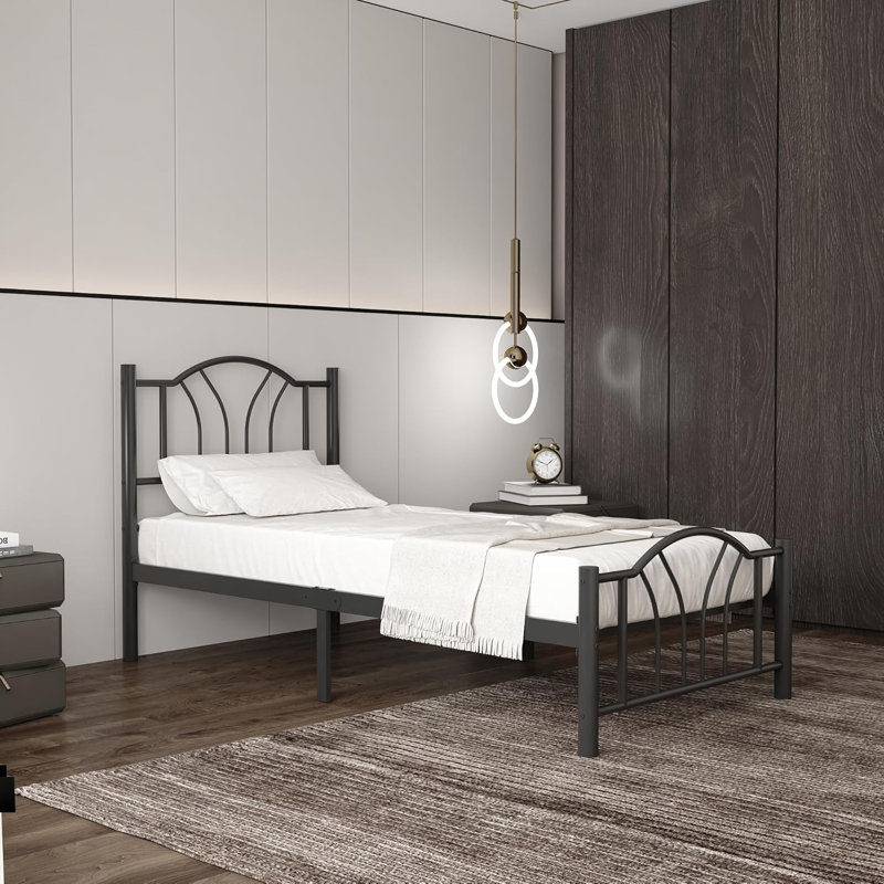 Metal Bed, Single (3'), Black