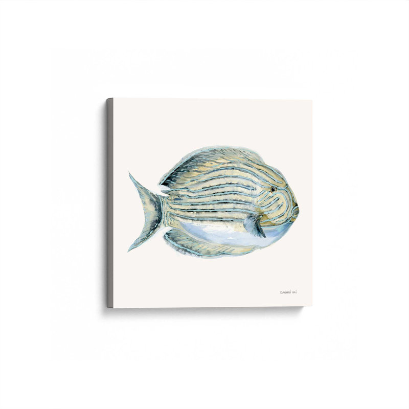 Sea Wanderer rayé sur toile, Toile tendue, H 16 po x l 16 po