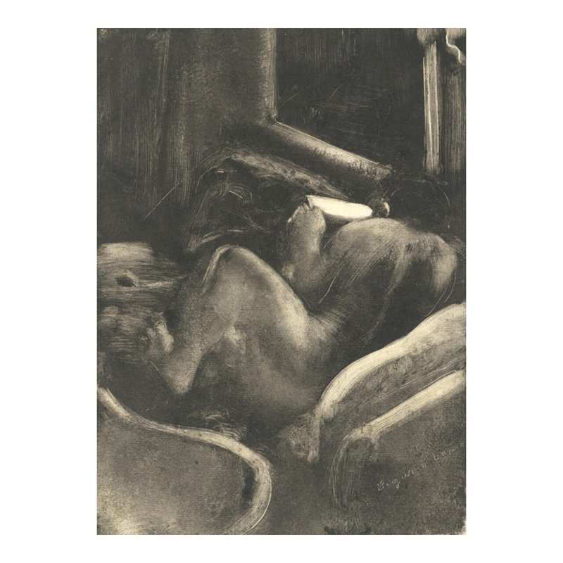 «Woman Reading (Liseuse)» par Edgar Degas - Estampe numérique, H 20 po x l 16 po