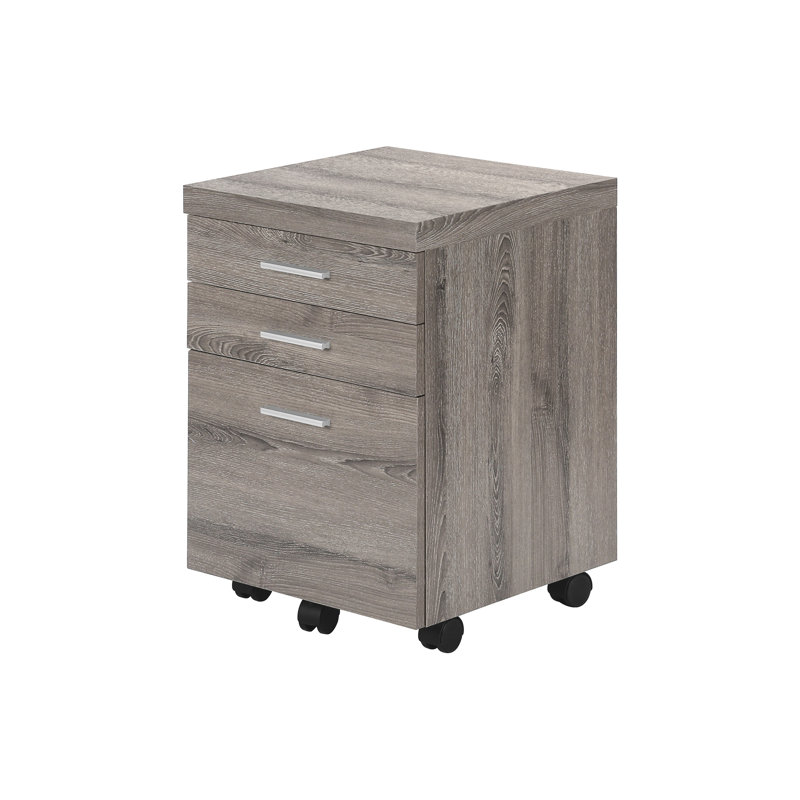 Classeur moderne avec roulettes, rangement, taupe, roulettes de style bureau, tiroirs, stratifié taupe,