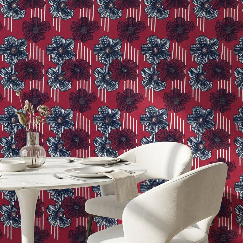 Papier peint floral, Peler et coller