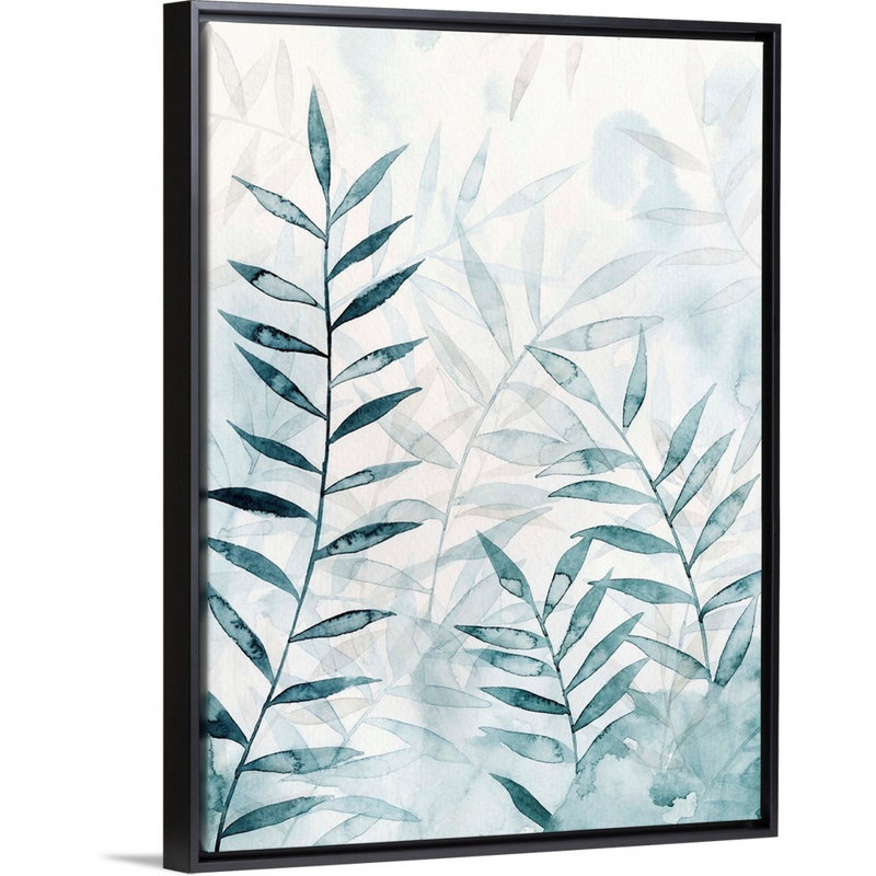 «Bamboo Whisper I», art mural sur toile, Toile avec cadre noir, H 32 po x l 24 po x P 1,75 po