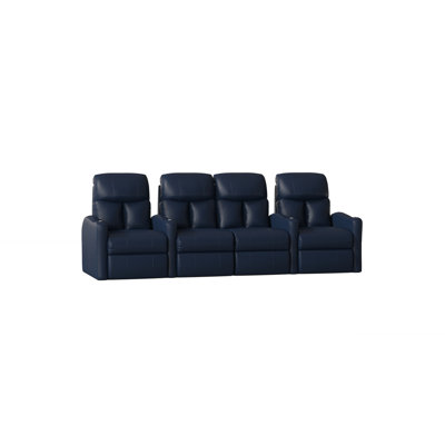 Upholstered Home Theater Seat with Cup Holder