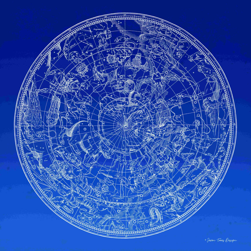 «Constellations Map II» par Seven Trees Design - impression sur toile tendue, H 12 po x l 12 po