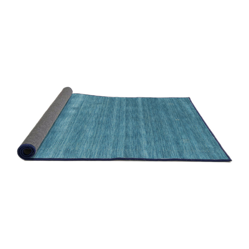Tapis de zone bleu contemporain, Rond 3 pi