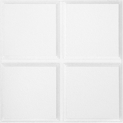Cascade Square Tegular 15/16 2 ft. x 2 ft. Drop-In Mineral Fiber Acoustic Ceiling Tile in White, Set of 12