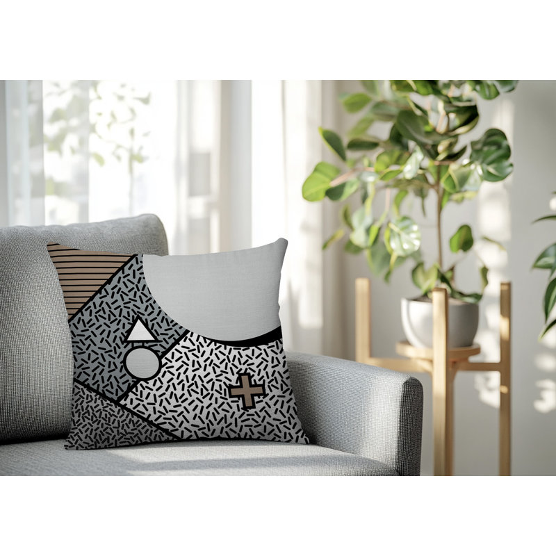 Oreiller carré réversible intérieur / extérieur Zestra, Carré 20 po
