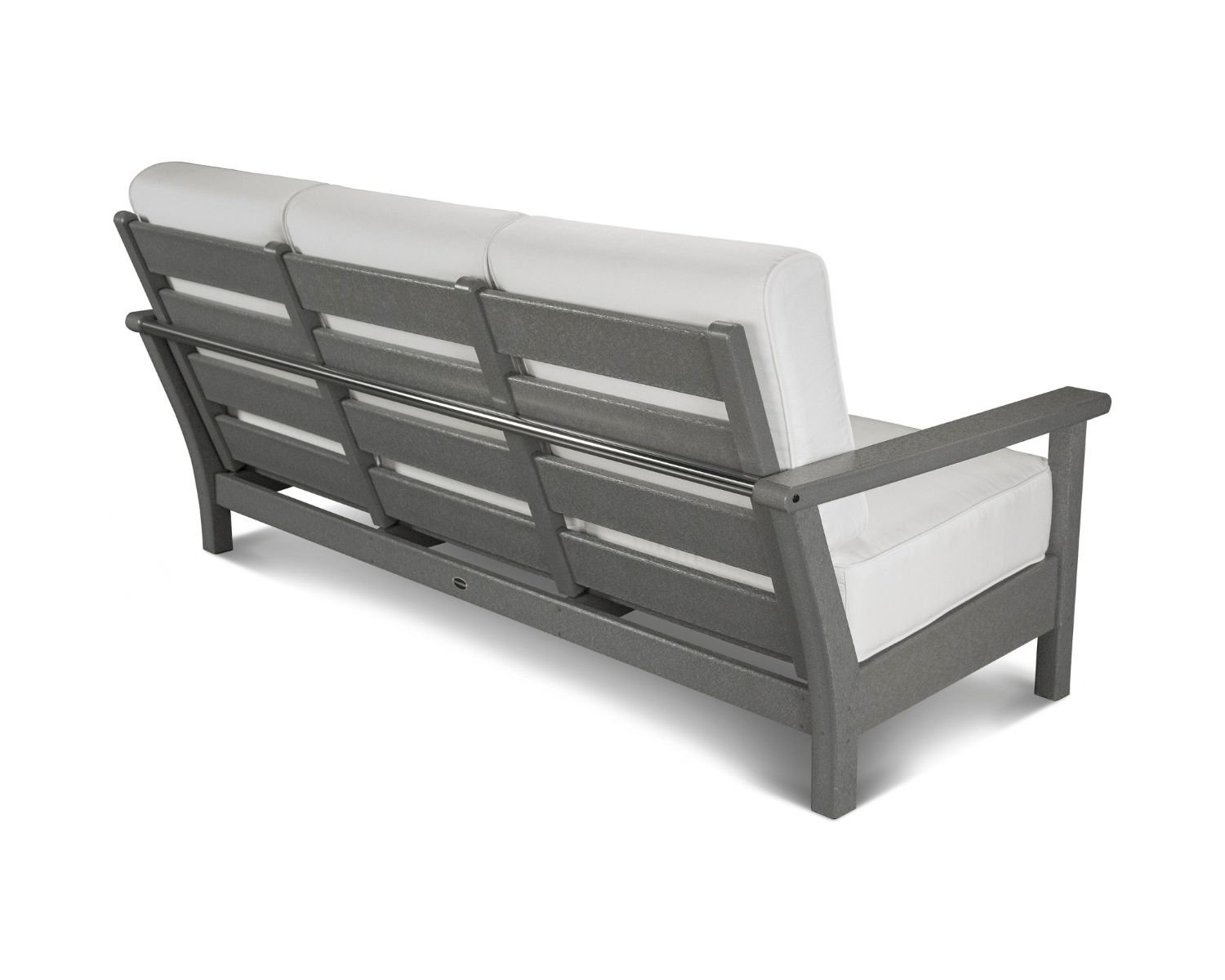 POLYWOOD® Harbour 75" Sunbrella® Patio Sofa, Natural, Slate Grey