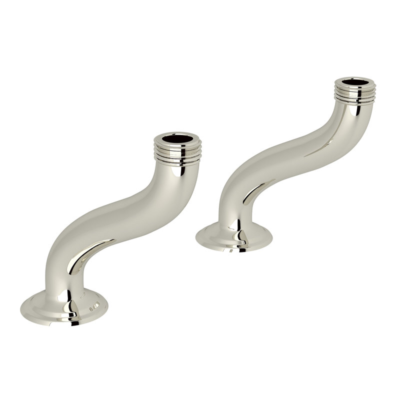 Extended Deck Pillar Unions, Polished Nickel