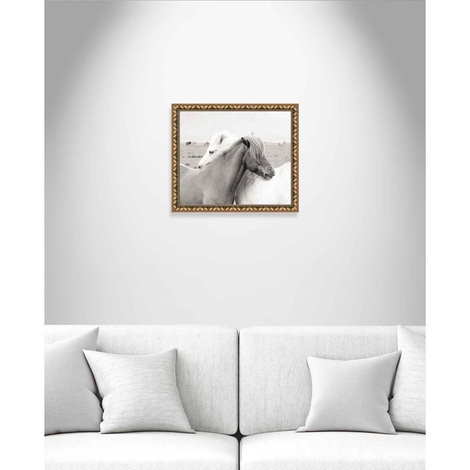 Melanie "Icelandic Meadow Horses" Print, 17" H x 20" W x 1.13" D, Gold Bead Framed