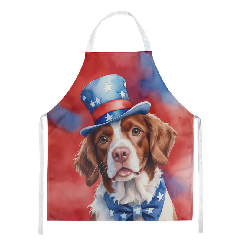 Patriotic American Apron, Brittany Spaniel