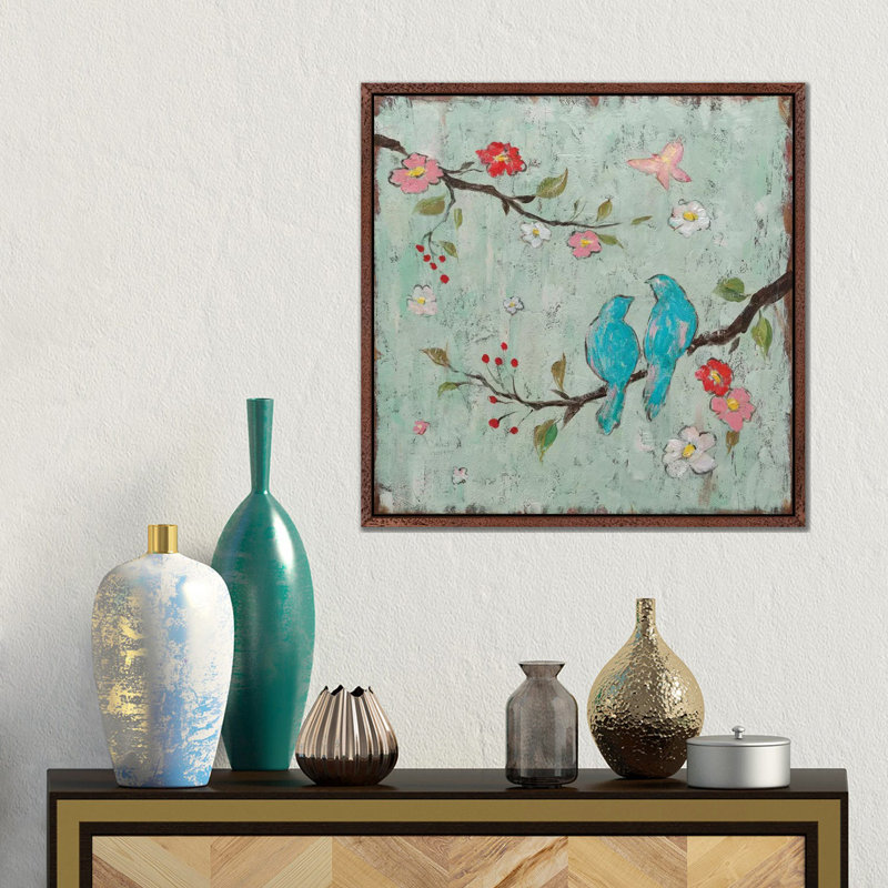 Love Birds I 1 Piece Painting on Canvas, 45.72 cm H x 45.72 cm W, Floater Framed