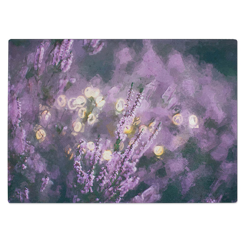 Tempered Glass Lavender Chopping Board, 28.5 cm W x 20 cm L