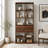 Tall Open Cubby Bookcase with 4 Storage Drawers