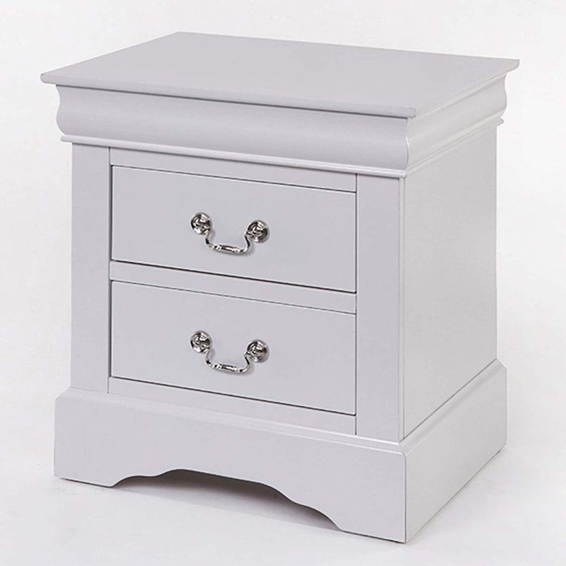 2-Drawer Nightstand, White
