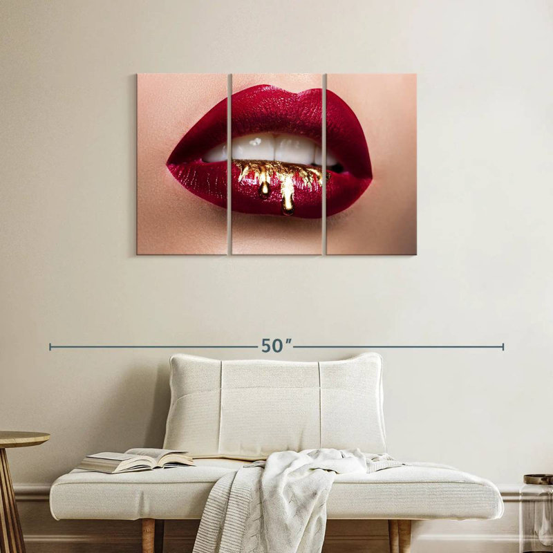 Shuttleworth Red Gold Drip Lips, 24" H x 38" W