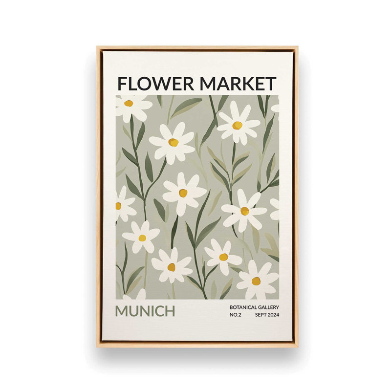 Munich Flower Market, American Maple Floater Framed, 30.75" H x 20.75" W