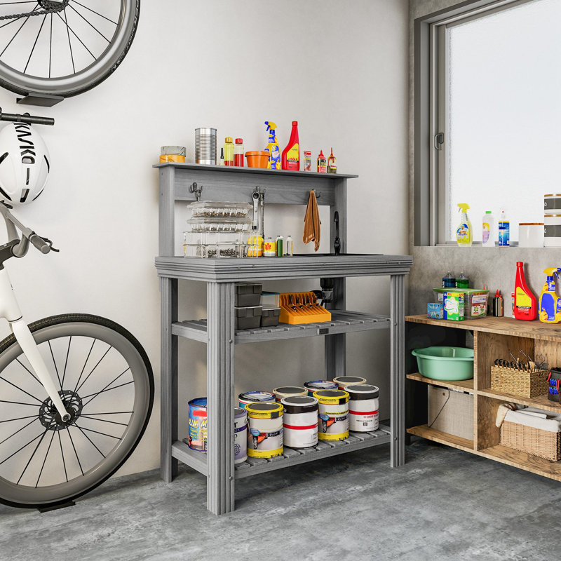 Bancs de rempotage pour l'extérieur avec robinet, lavabo amovible, tablettes