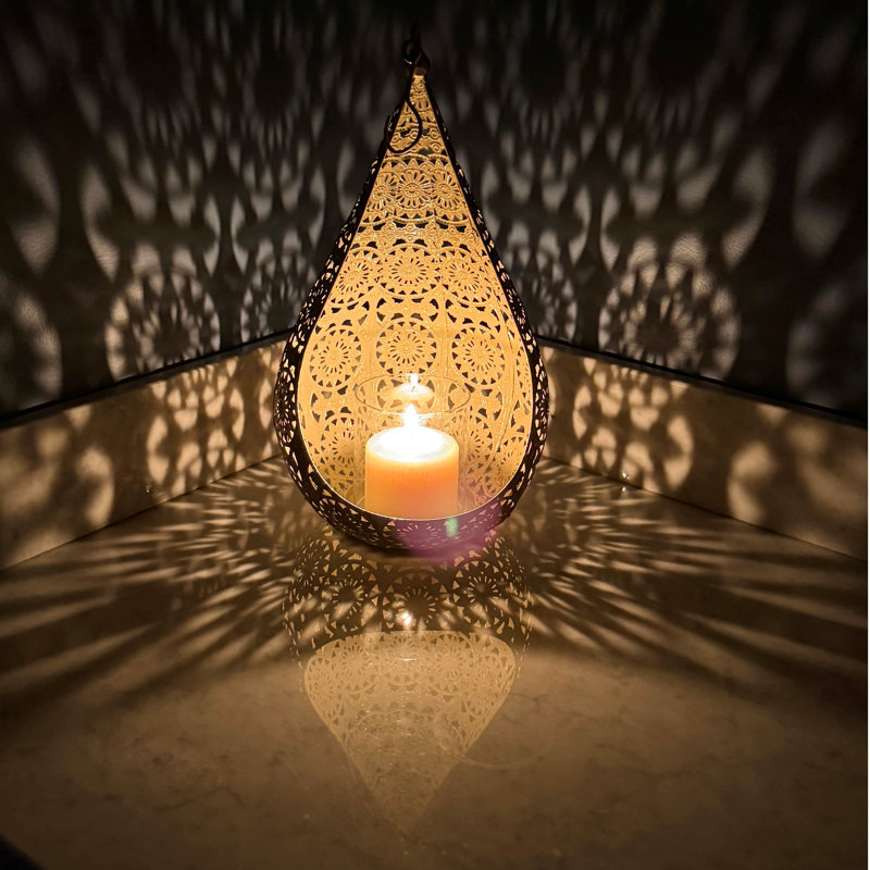 Lattice Tear Drop Votive Candle Holder