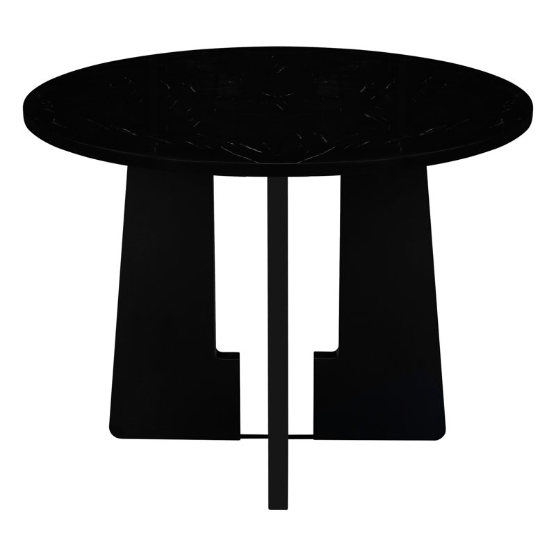 Table ronde noire de 43 po pour la salle à manger, la construction, pouvant accueillir 4 po de cuisine d'assemblage de 4 po, noire, fonctionnelle et facile à installer