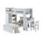 Aerika Transitional Twin Loft Bed with Desk and Wardrobe in White