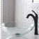 Glass Circular Vessel Bathroom Sink with Faucet