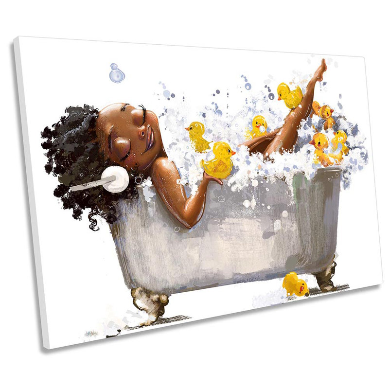 Bath Tub Bathroom Modern - Wrapped Canvas Painting, 91.4cm H x 137.2cm W x 4cm D
