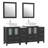 Ravenna 72" Freestanding Double Sink Bathroom Vanity with Engineered Marble Top and Matching Mirrors-23188986
