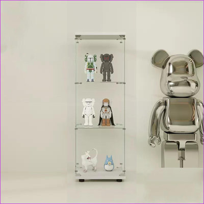 Armoires | Vitrine en verre blanc neige avec 1 porte 3 tablettes | Contemporain | Salon