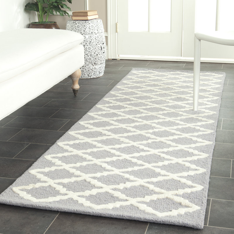 Cannen Hand Tufted Wool Geometric Rug, Runner 2'6" x 12'