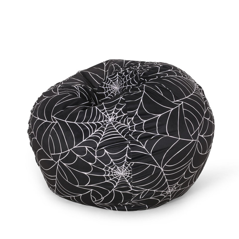 Fauteuil à billes 3 pi Spiderweb, noir et blanc