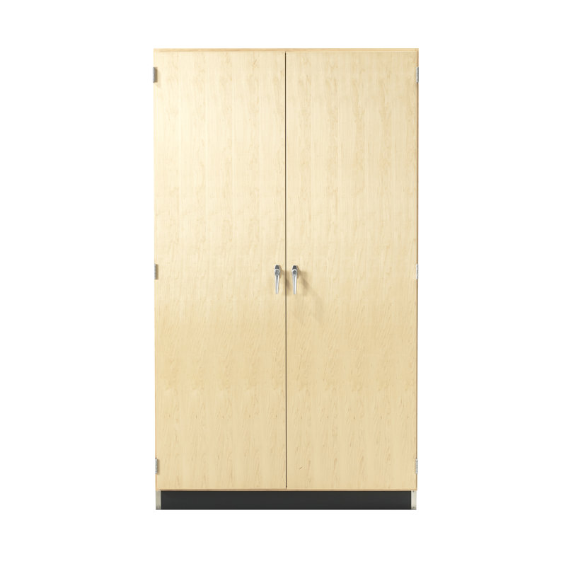 Armoire de rangement en papier pour salle de classe diversifiée, l 48 po x P 30 po x H 84 po, fabrication en bois franc clair, 2 tablettes réglables (1 fixe), 7 tiroirs, portes doubles verrouillables, finition résistante aux produits chimiques, fabriquée aux États-Unis
