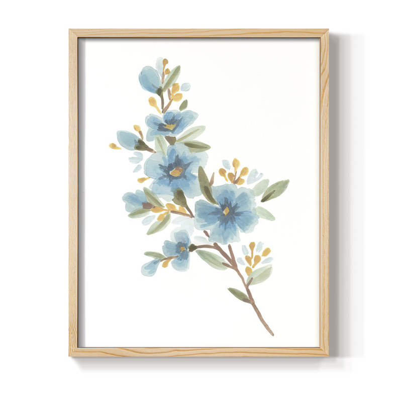 Wildflower Sprig I, reproduction encadrée - bois massif, H 11 po x l 9 po